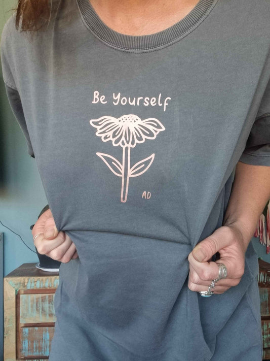 Light Blue Be Yourself T-Shirt Dress