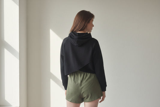 Black Cross Back Hoodie | Golden Goddess Printed Hoodie