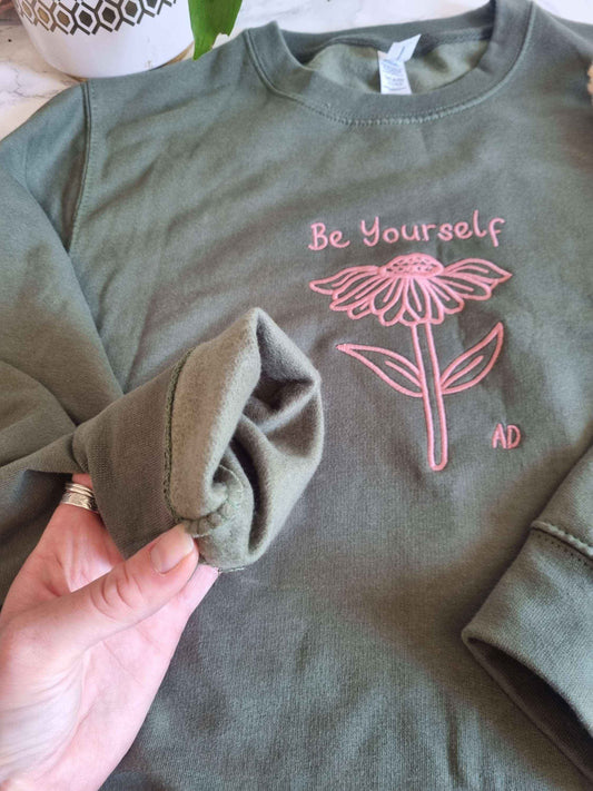 Be Yourself Embroidered Sweatshirt