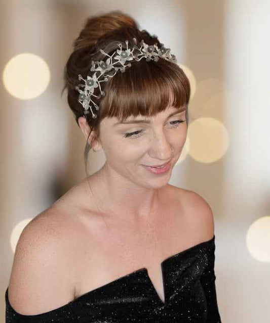 Labradorite Crystal Bridal Hair Piece