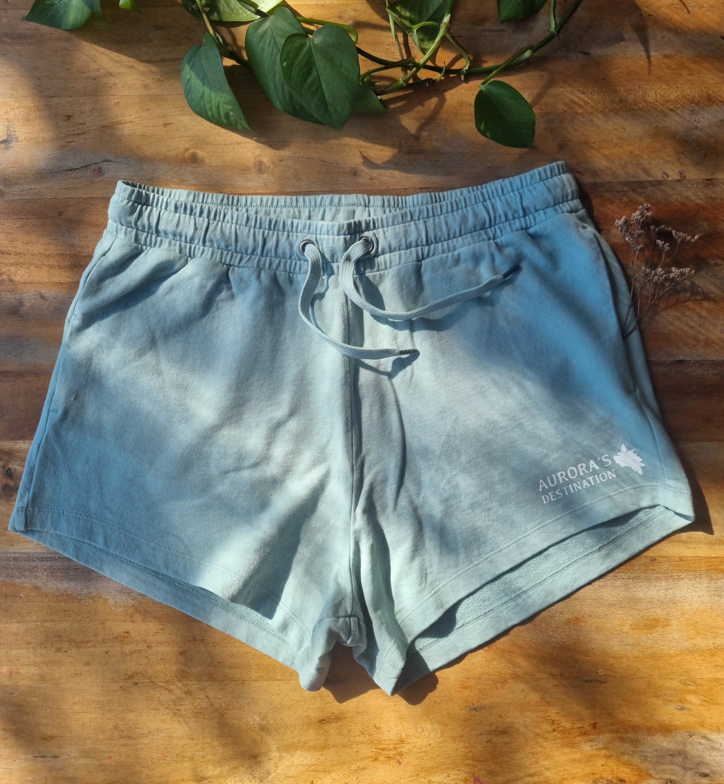 Washed Jade Green Organic Shorts
