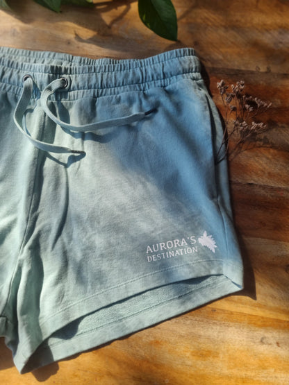 Washed Jade Green Organic Shorts