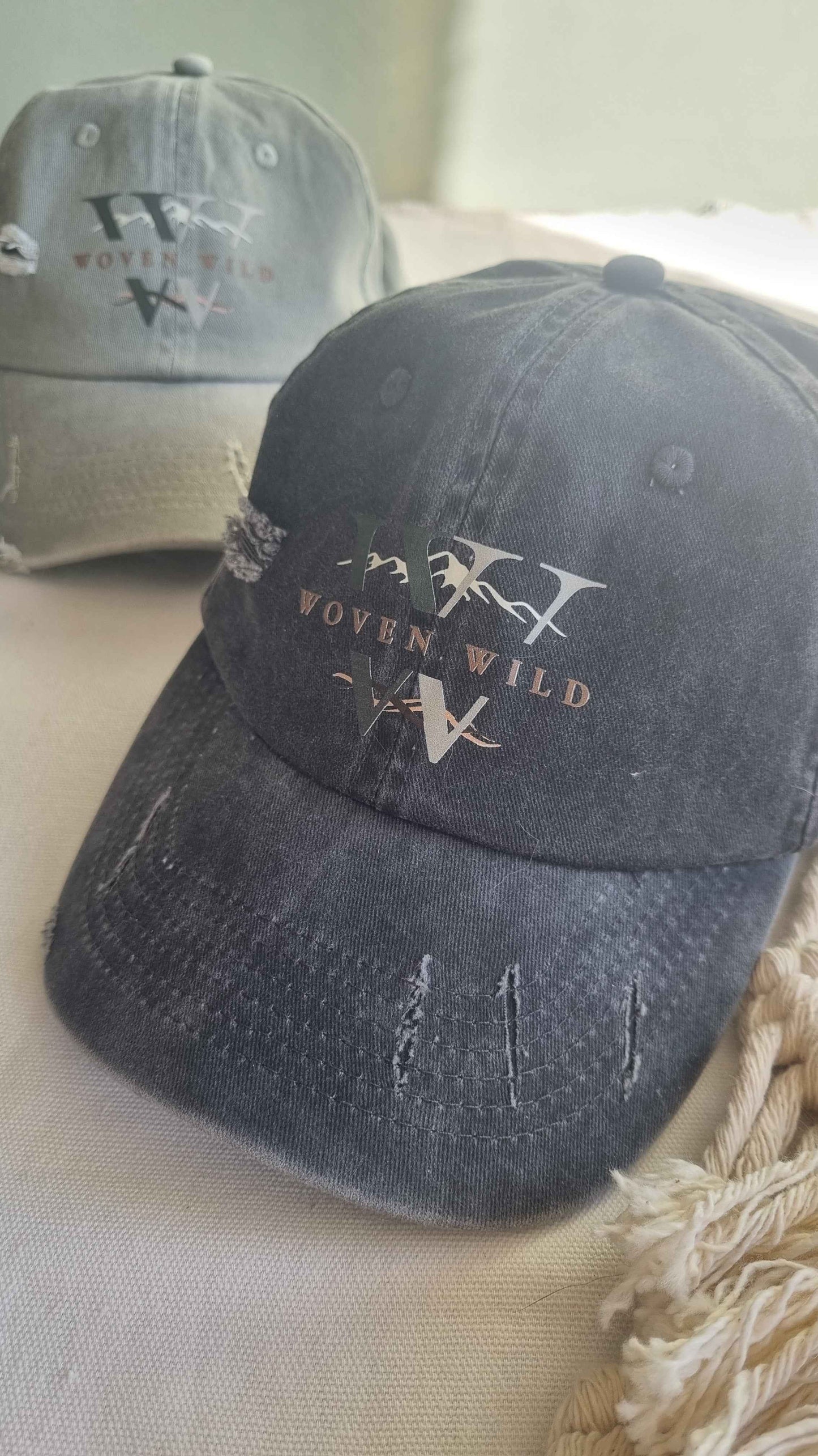 Woven Wild Distressed Vintage Cap