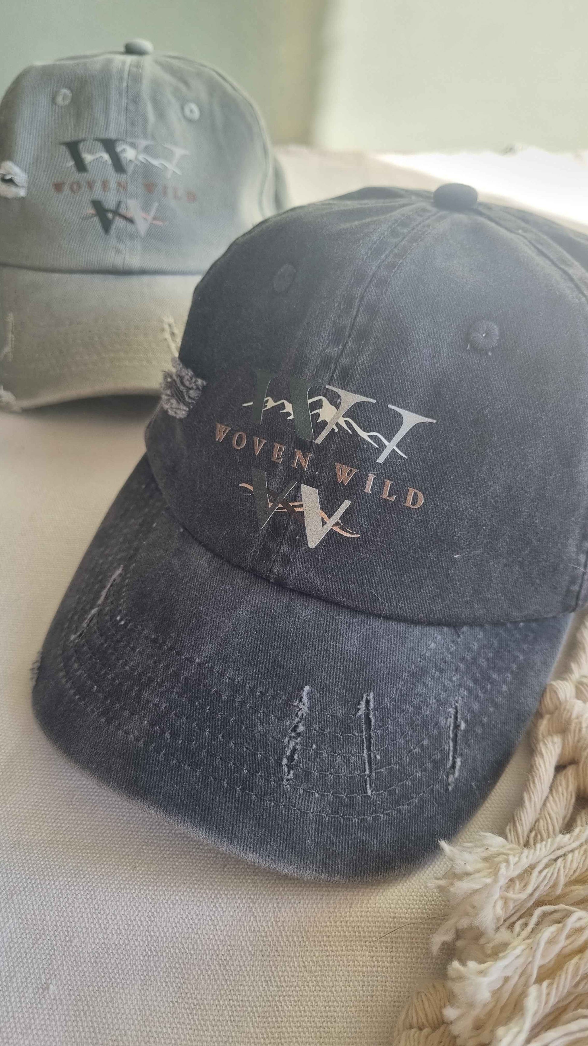 Woven Wild Distressed Vintage Cap