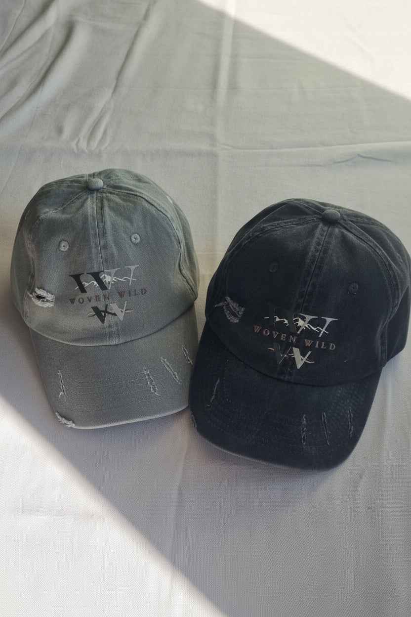 Woven Wild Distressed Vintage Cap