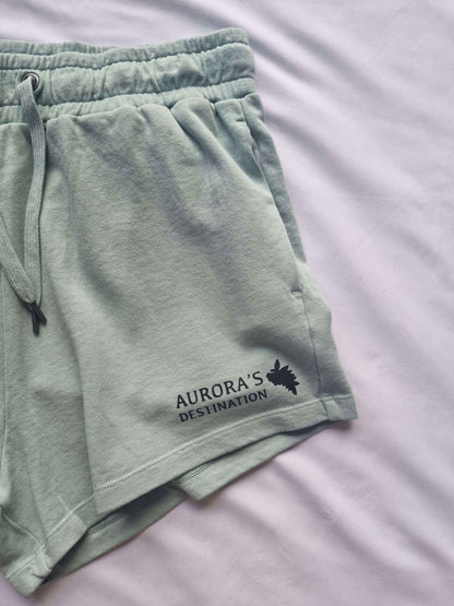 Washed Jade Green Organic Shorts