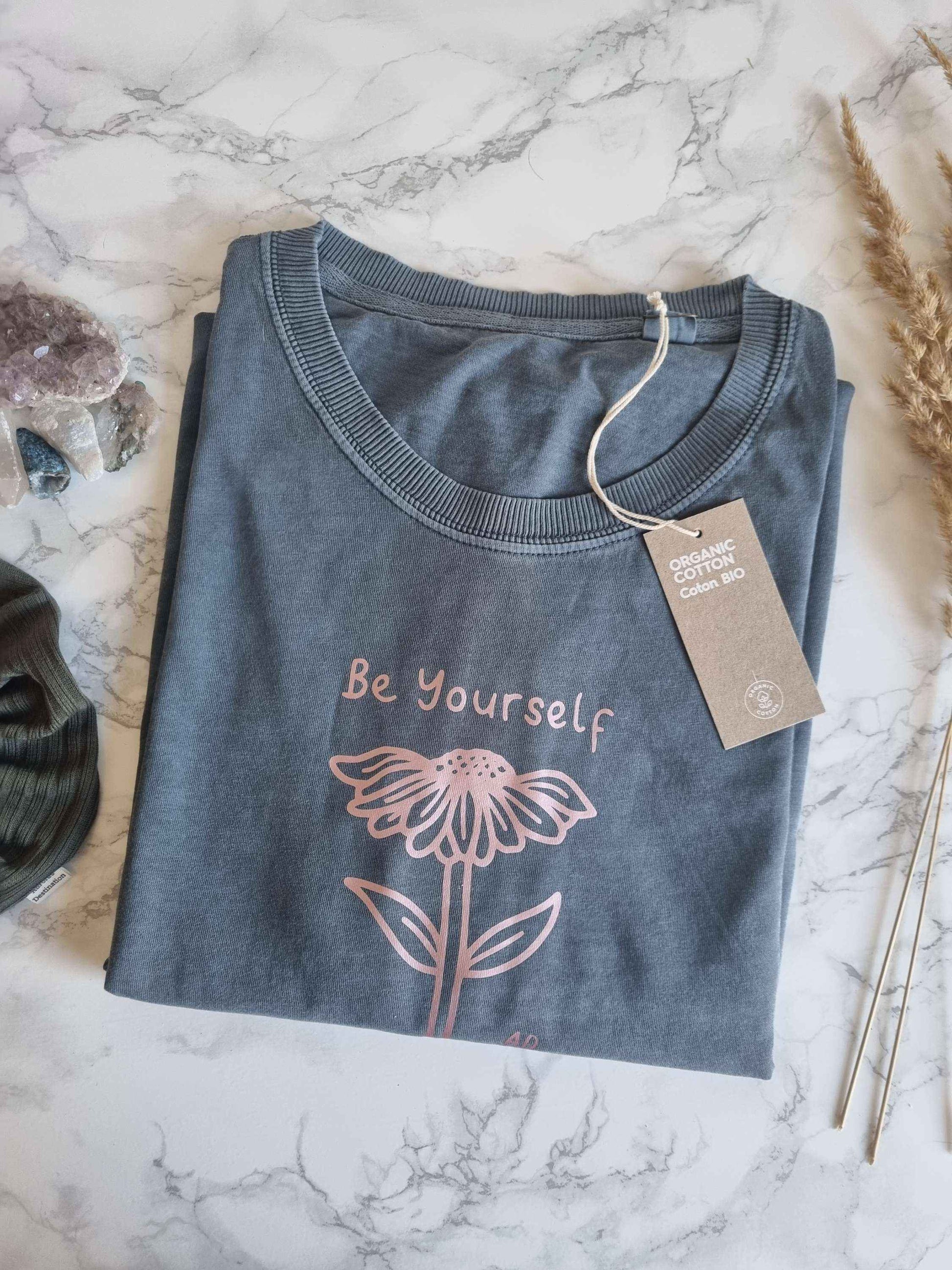 Light Blue Be Yourself T-Shirt Dress