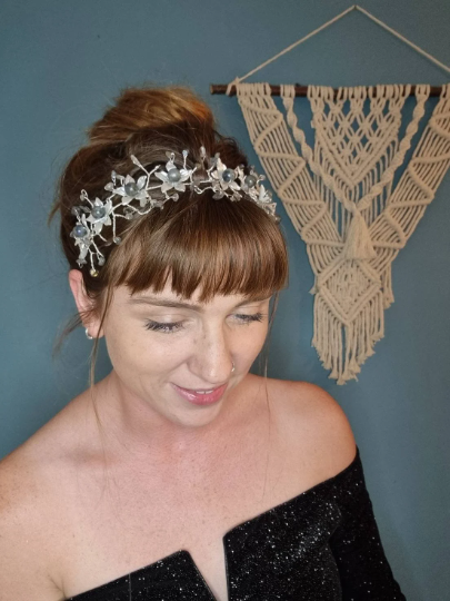 Labradorite Crystal Bridal Hair Piece