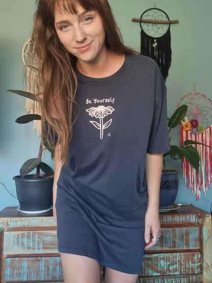 Washed Navy Be Yourself T-Shirt Dress