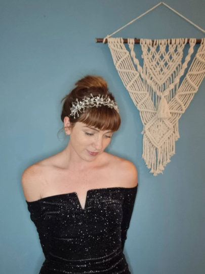 Labradorite Crystal Bridal Hair Piece