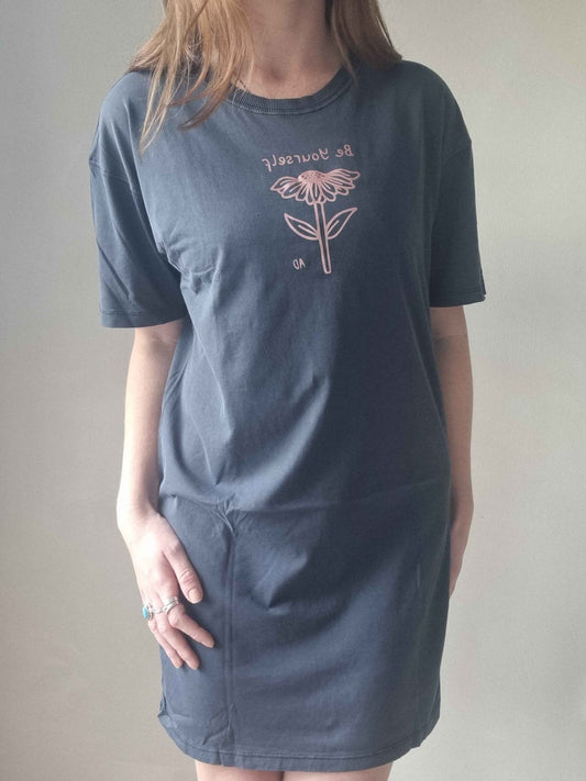 Washed Navy Be Yourself T-Shirt Dress