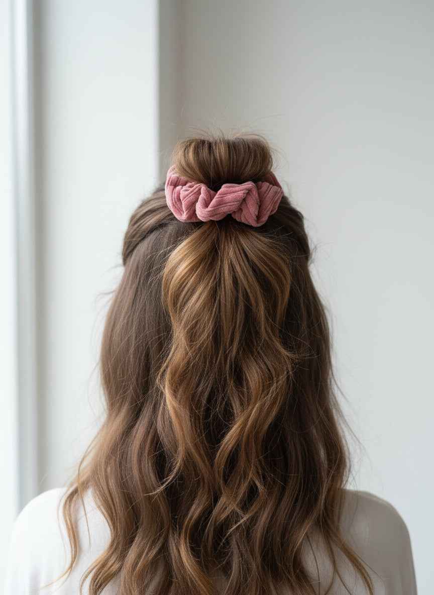 Handmade Chunky Scruchie - Hot Pink