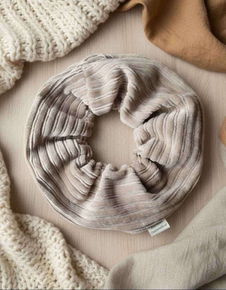 Handmade Chunky Scruchie - Natural Beige