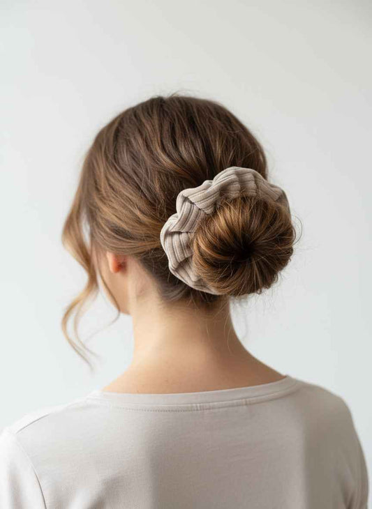 Handmade Chunky Scruchie - Natural Beige