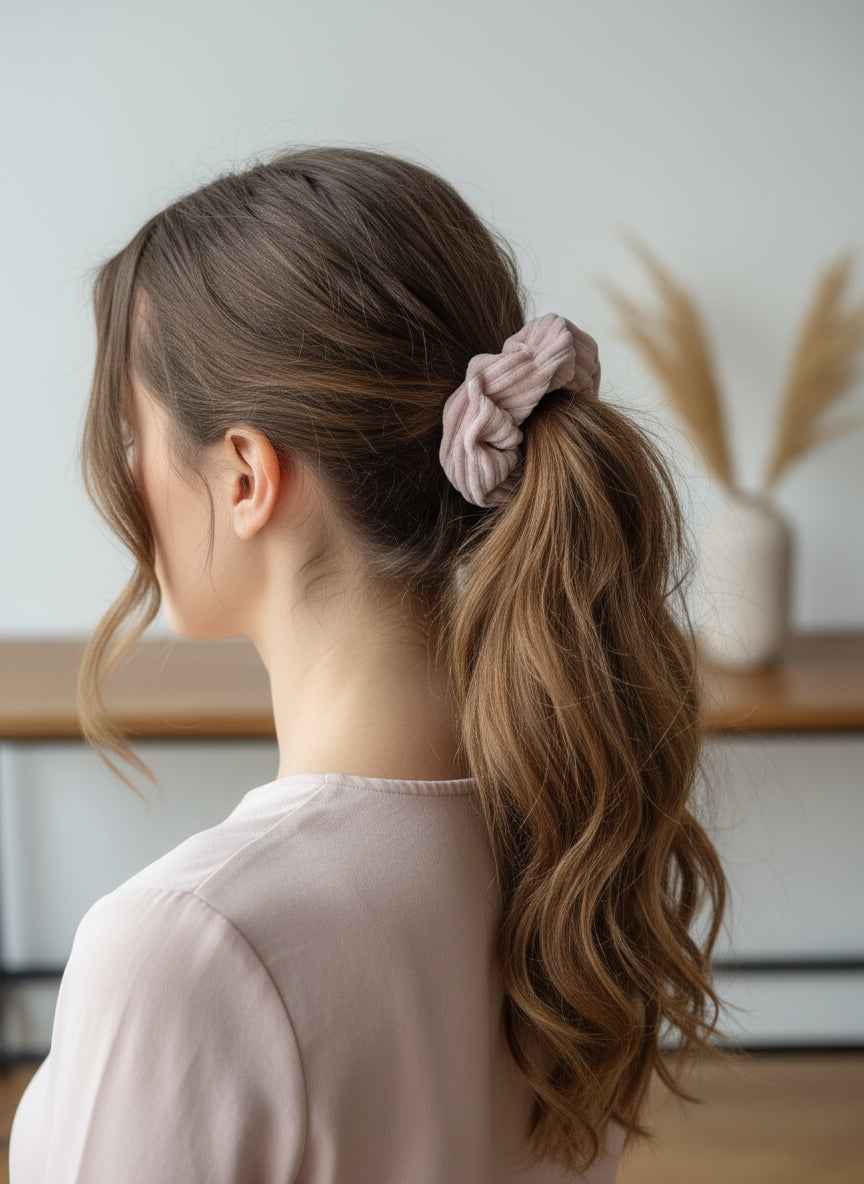 Handmade Chunky Scruchie - Rose Pink