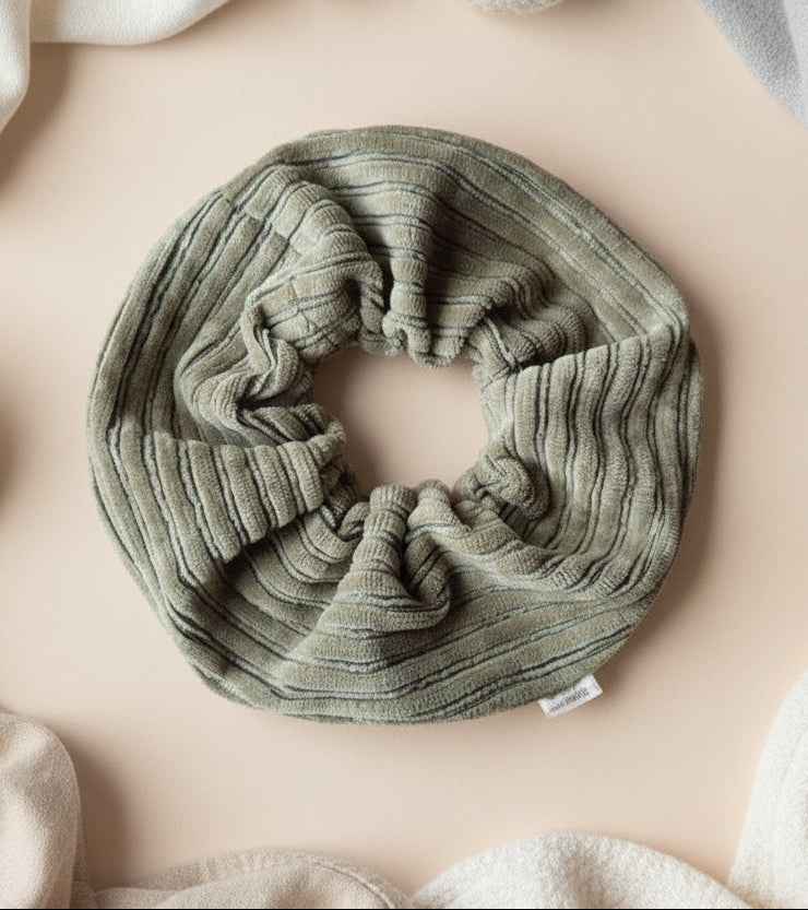 Handmade Chunky Scruchie - Light Moss Green