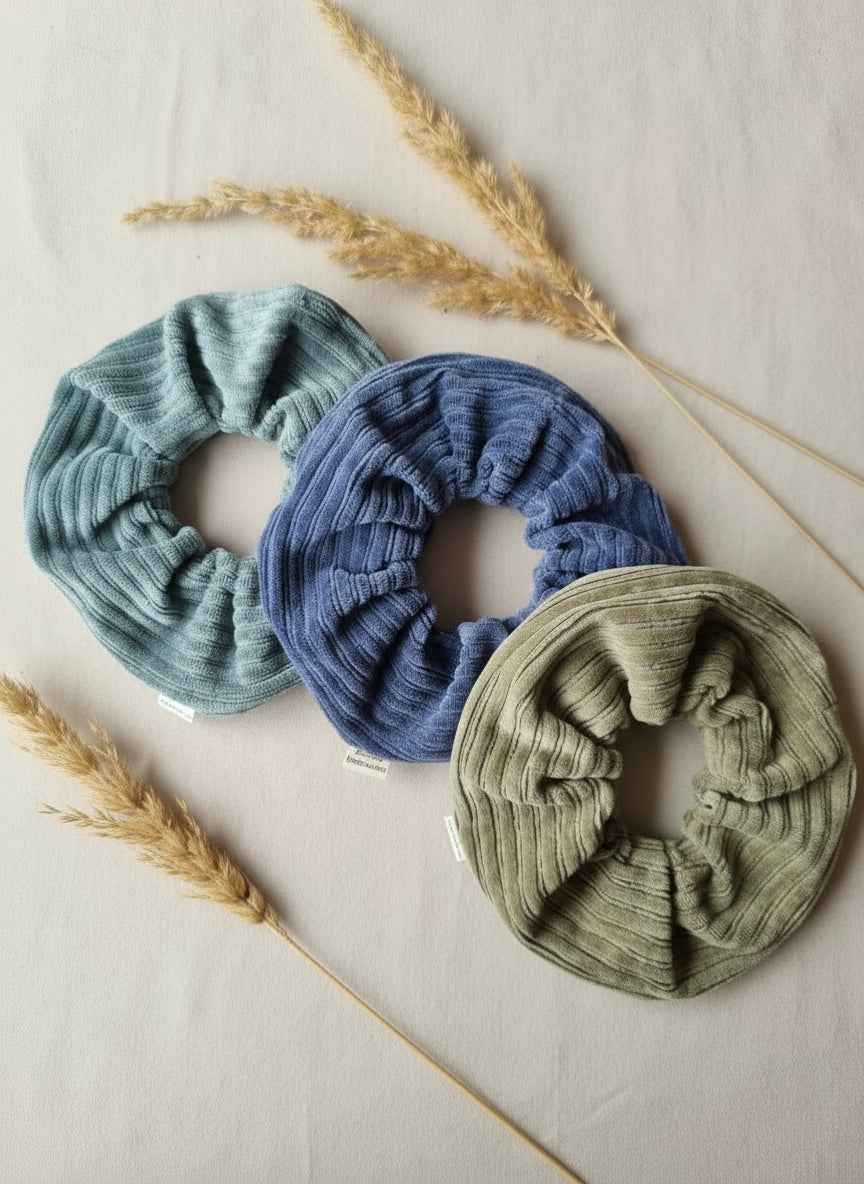 Handmade Chunky Scruchie - Blue Sage