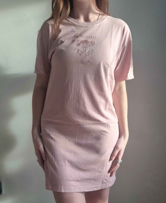 Washed Pink Be Yourself T-Shirt Dress
