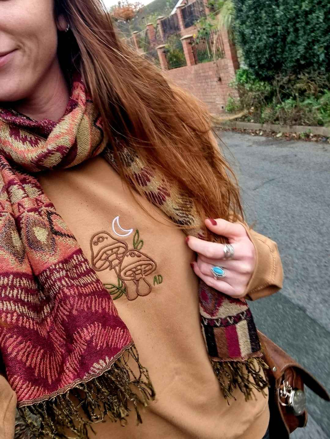Mushroom Embroidered Sweatshirt