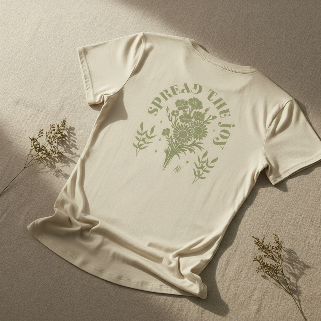 Spread Joy 100% Organic Ringspun Cotton T-Shirt - Auroras Destination
