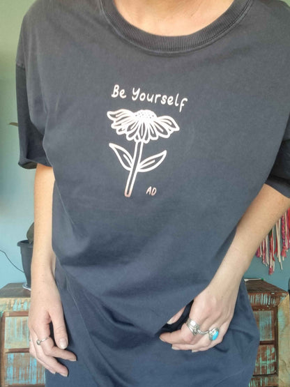 Washed Navy Be Yourself T-Shirt Dress